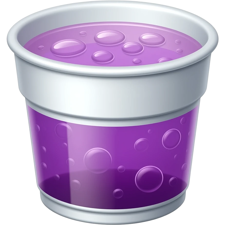 white foam cup filled with purple syrup emoji