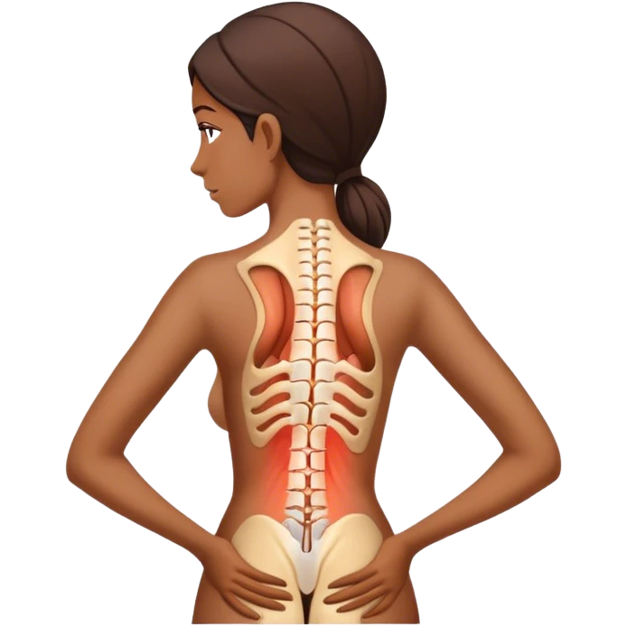 Brown Woman hurn backpain anatomy emoji