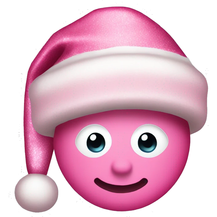 Glittery pink Santa hat emoji