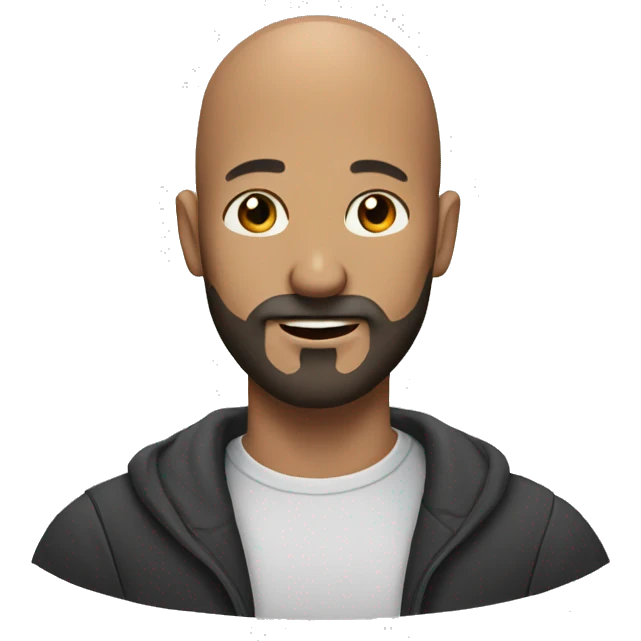 bald man with beard portrait emoji
