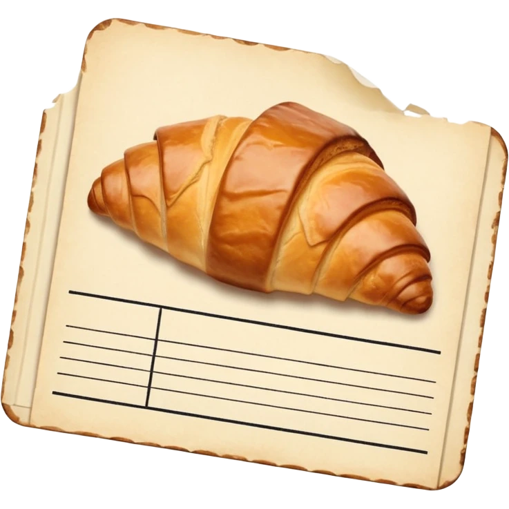 one photo with croissant like catalog cards from delivery  emoji