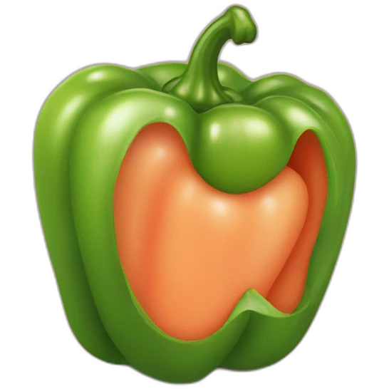 Green pepper in a peach emoji