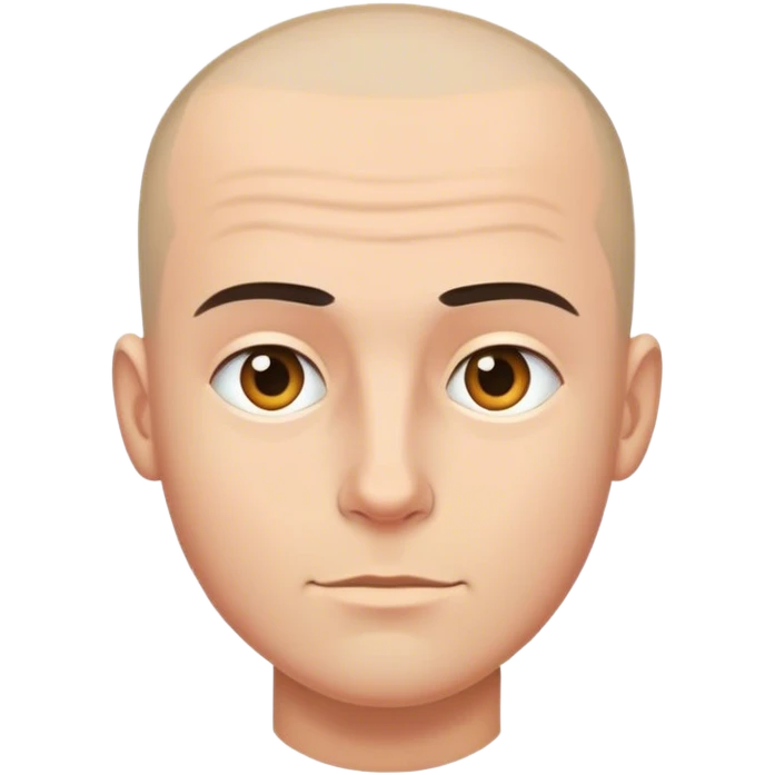 A guy with a buzzed head emoji