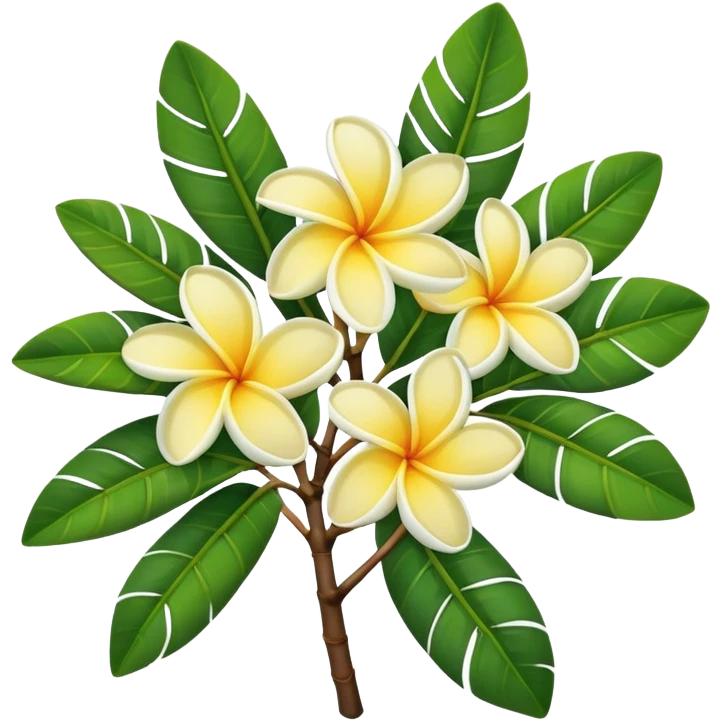 plumeria branch with leaves emoji