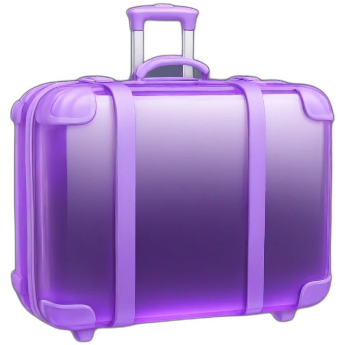 3d luggage glass low opacity purple transparent see-through emoji