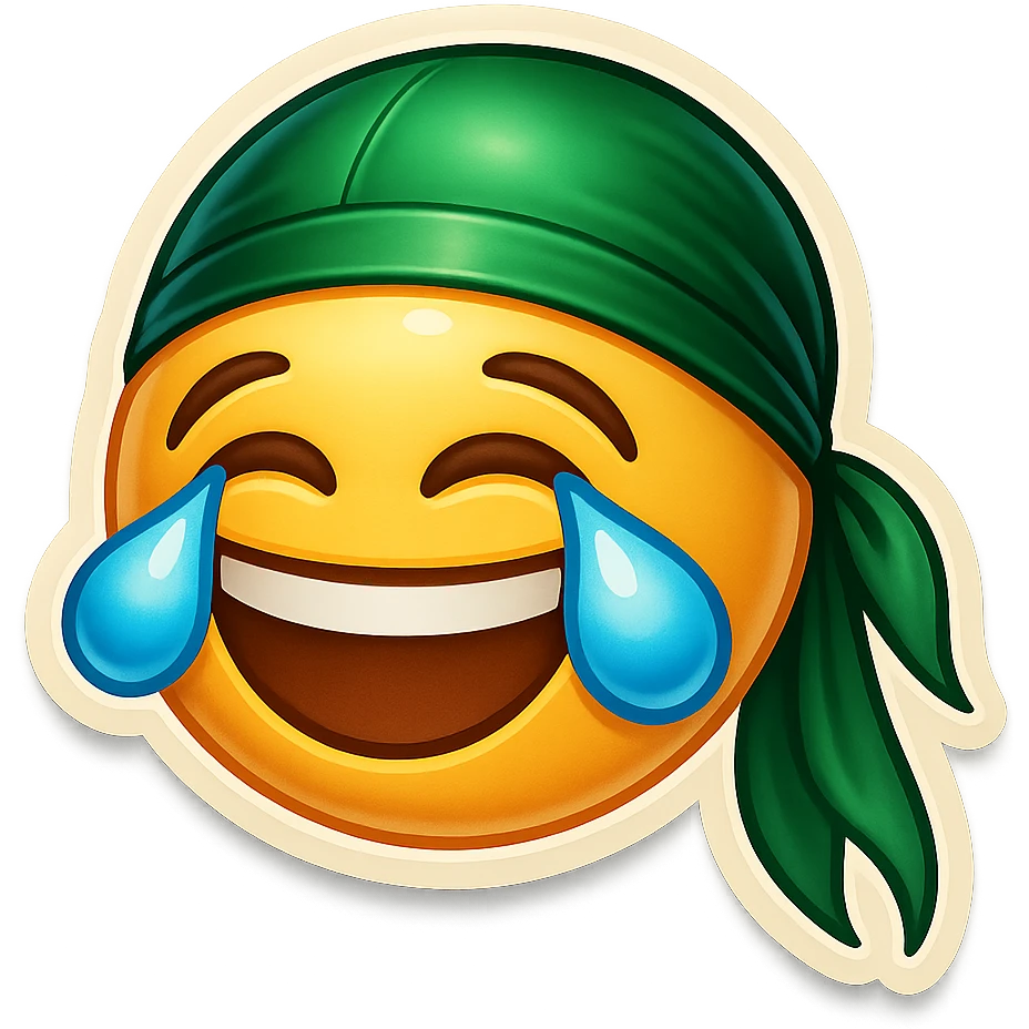 lol face laughing crying
Change His durag To Green emoji