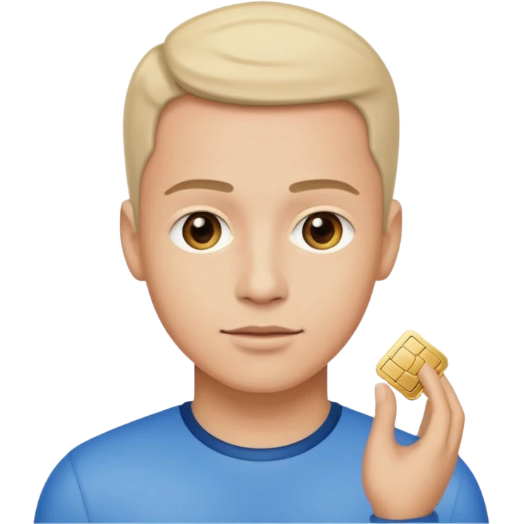 a man with a small AI chip next to him emoji