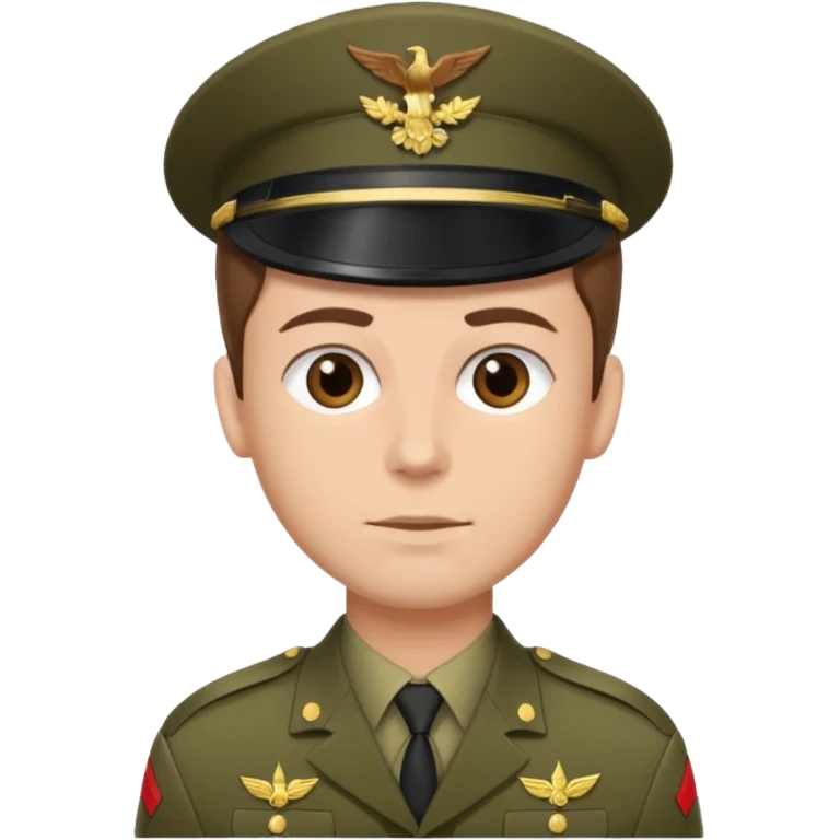 male soldier brown hair style emoji