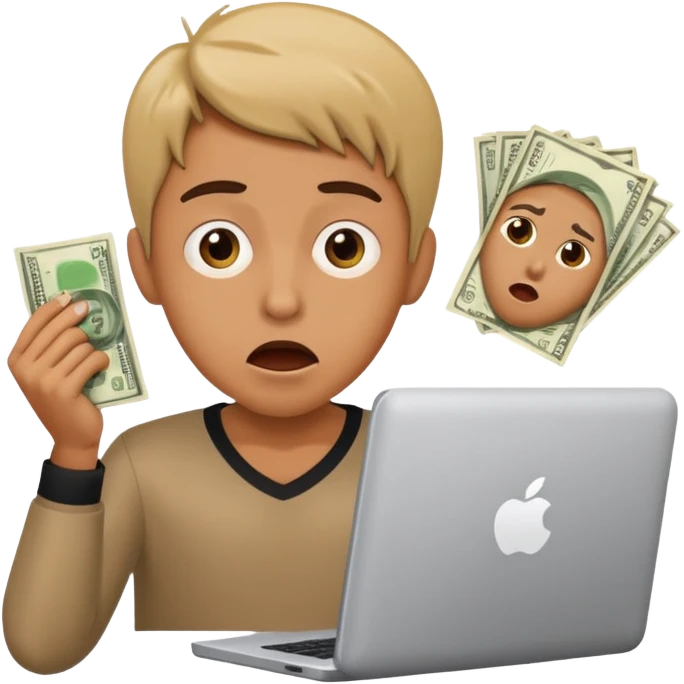 Scammer hacking money emoji