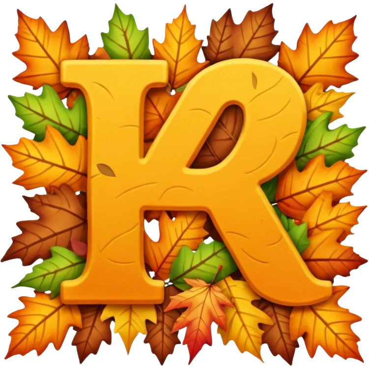 the letter in the leaves emoji