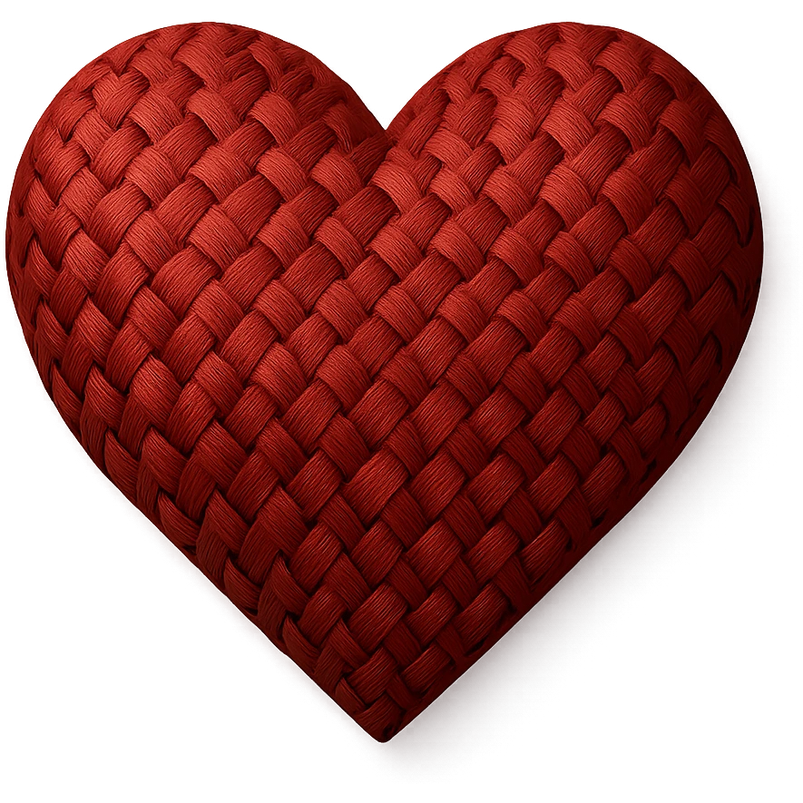 heart with a woven silk texture emoji