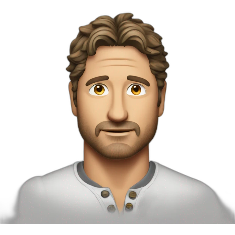 actor gerard butler cartoon wearing henley emoji