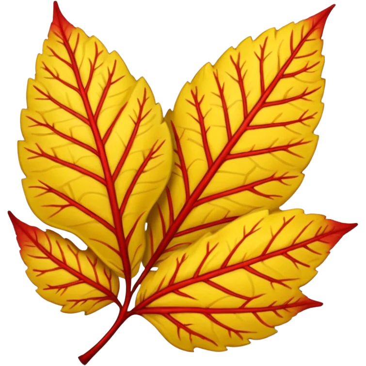 yellow and red lanceolate leaf  emoji