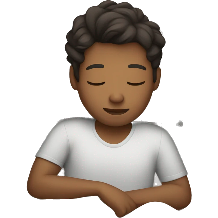 Brunette boy sleeping emoji