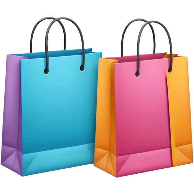 2 beautiful shopping bag with details emoji