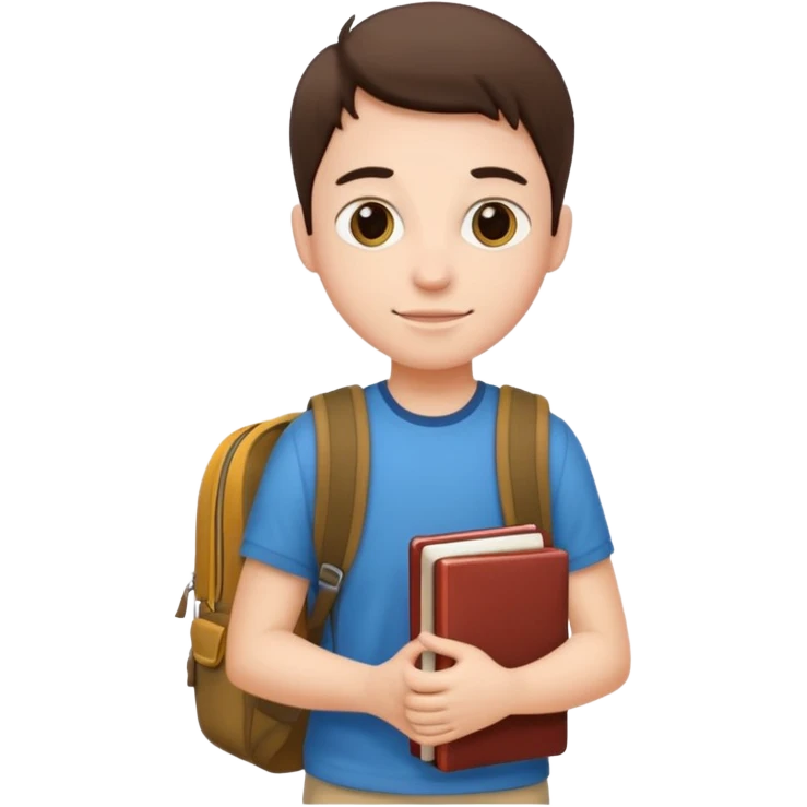 Student carrying backpack and books emoji
