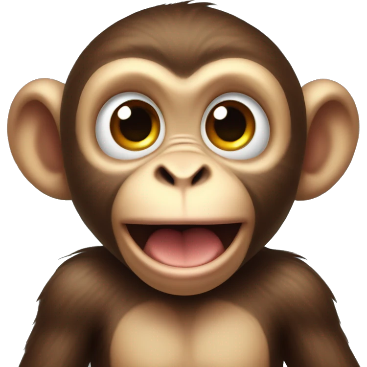 cute baby monkey with shock face emoji