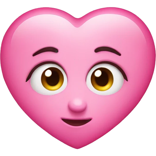 Pink heart eyes face  emoji