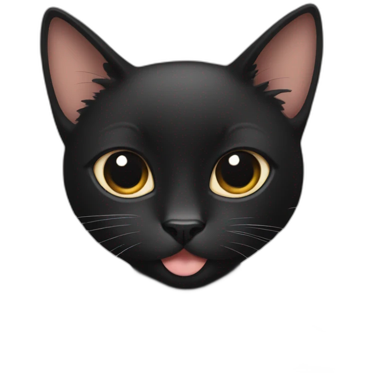 Black cat with mole under her left eye emoji