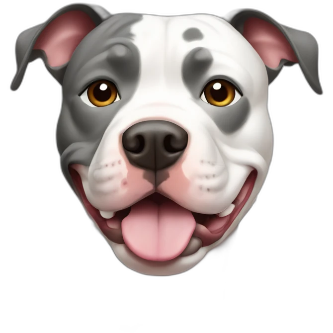 Pit bull with grey marks on his head emoji