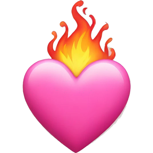 pink heart with fire emoji
