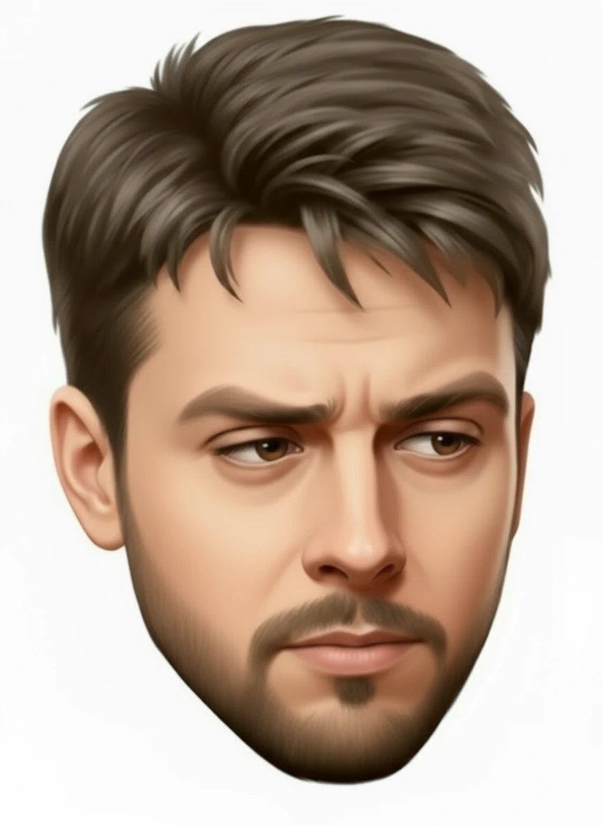 нарисуй этого человека чтобы он смотрел глазами в противоположную сторону, без фона emoji