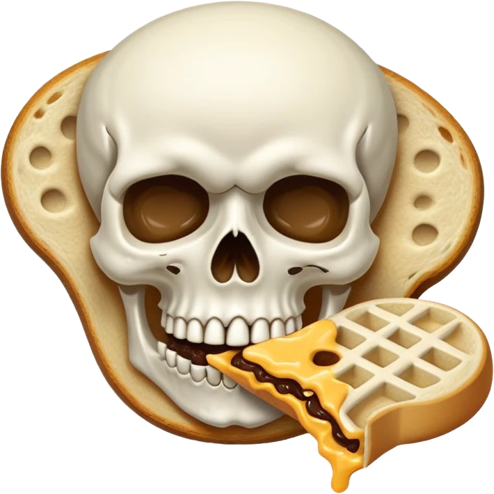 Skull eating an Uncrustable emoji