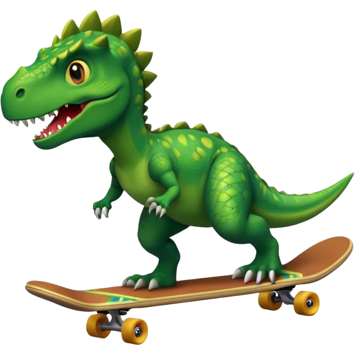 Dinosaur on a skateboard emoji