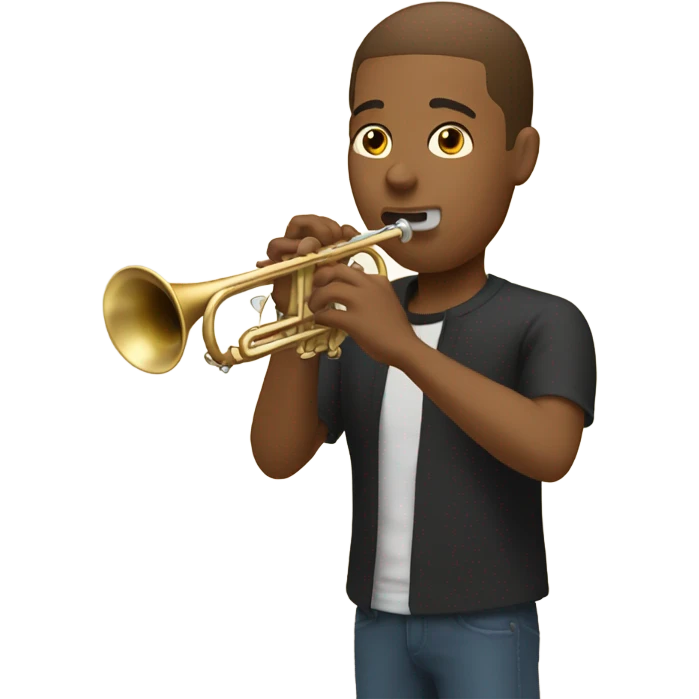 light brown man playing trumpet emoji