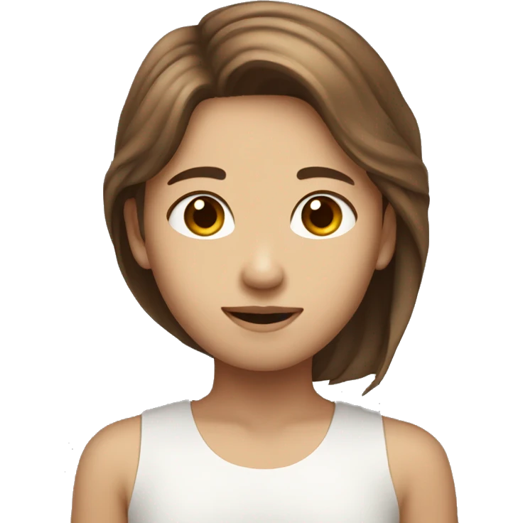 Brown haird asian girl with brown hair white guy emoji