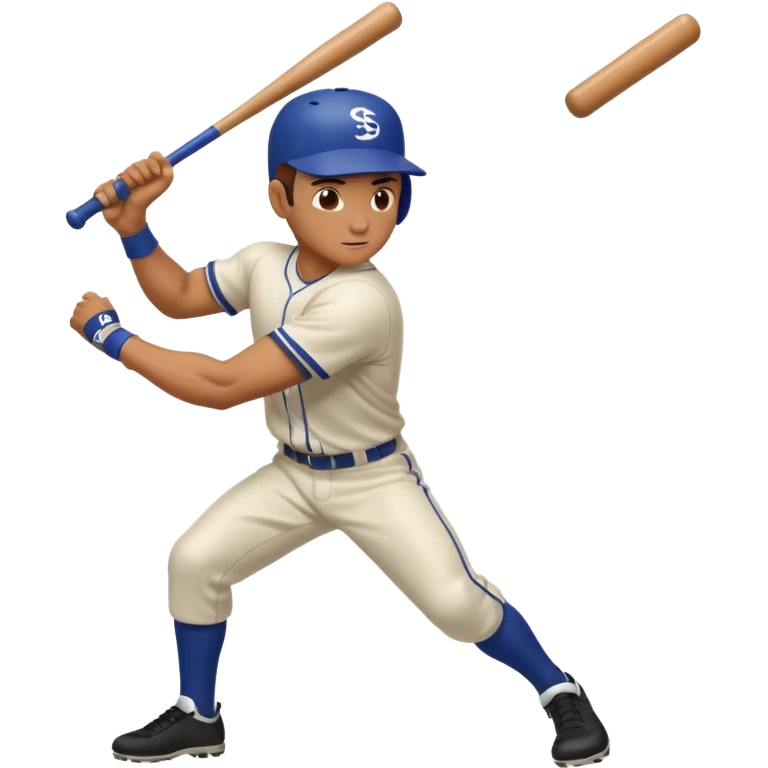 baseball player, swinging bat, dynamic pose emoji