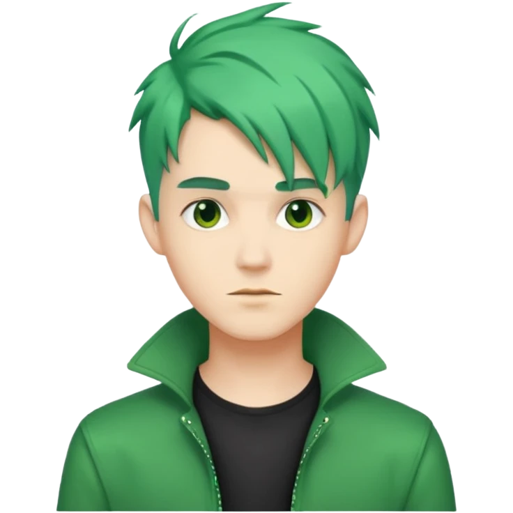 A stylish man with green hair emoji