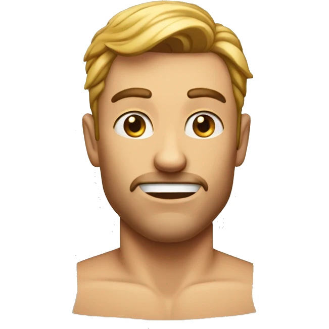 strong muscilar male face running a finger along his jawline emoji
