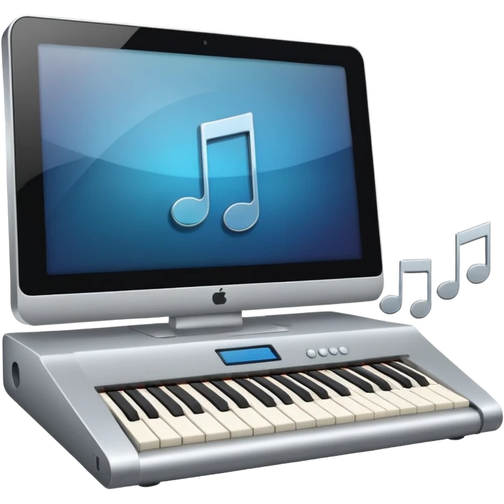 a computer play music emoji