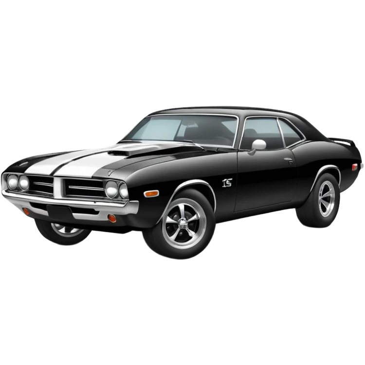 Black and white old school muscle car  emoji