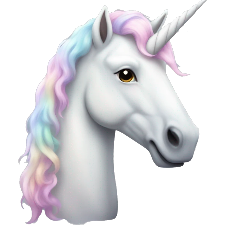 Fullbody White unicorn with pastel color mane  emoji