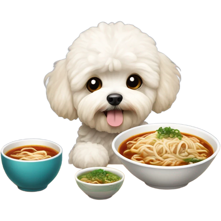 maltipoo eating pho emoji
