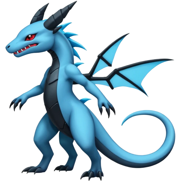 Edgy gothic dark Salandit-Glaceon-Salamence-hybrid-fusion (full body) emoji