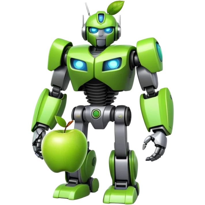 transformer robot green apple emoji
