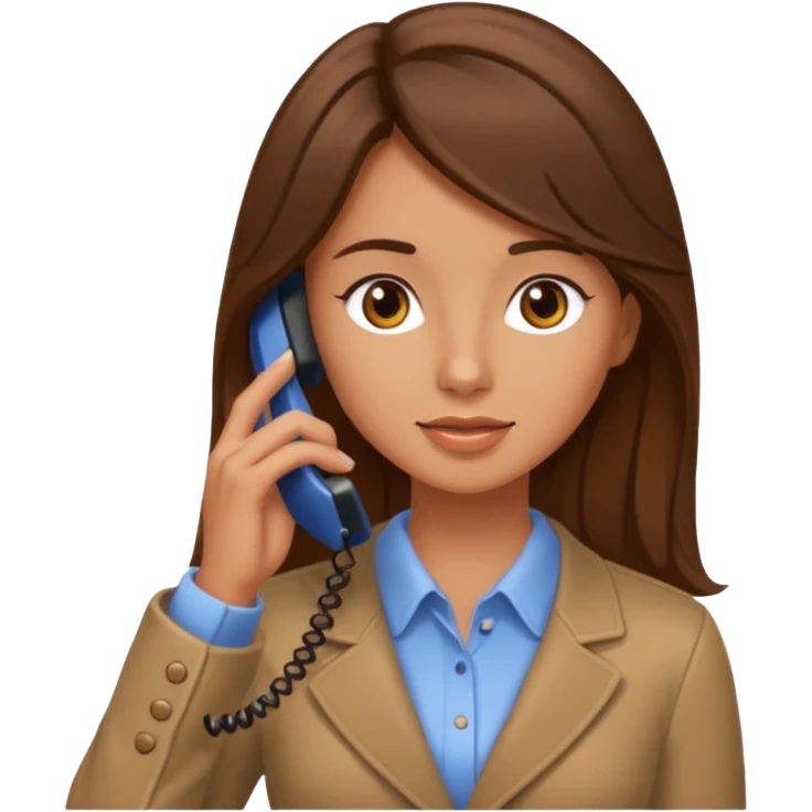 ￼ Brunette Haired Girl on the phone  emoji