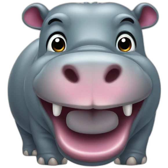 funny hippopotamus emoji