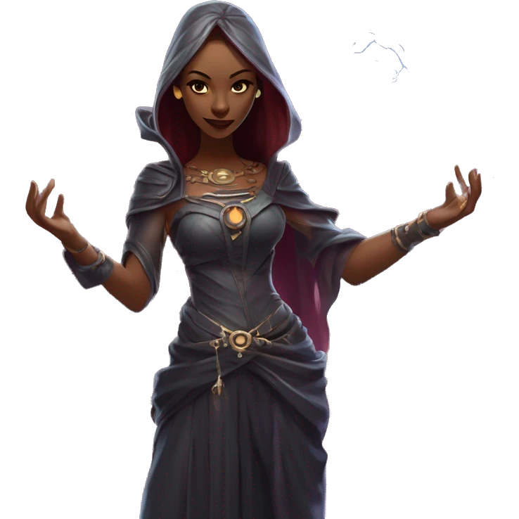 "Technomancy is the use of magic or mystical powers to control and manipulate technology” + "It's kind of like cyberpunk magic or how in some games, characters hack into systems using magic." 🖥️⚡🧙‍♂️ Make a ancient vampire technomancy goddess emoji