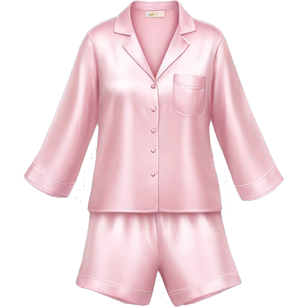 Light pink silk pyjamas set emoji