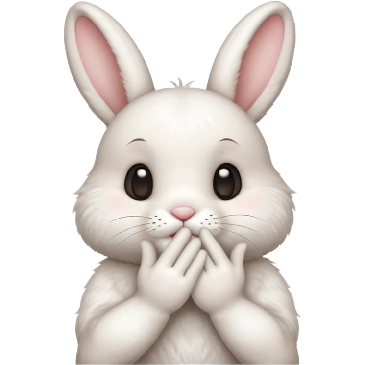 i want cute bunny to send a kiss with his left hand emoji