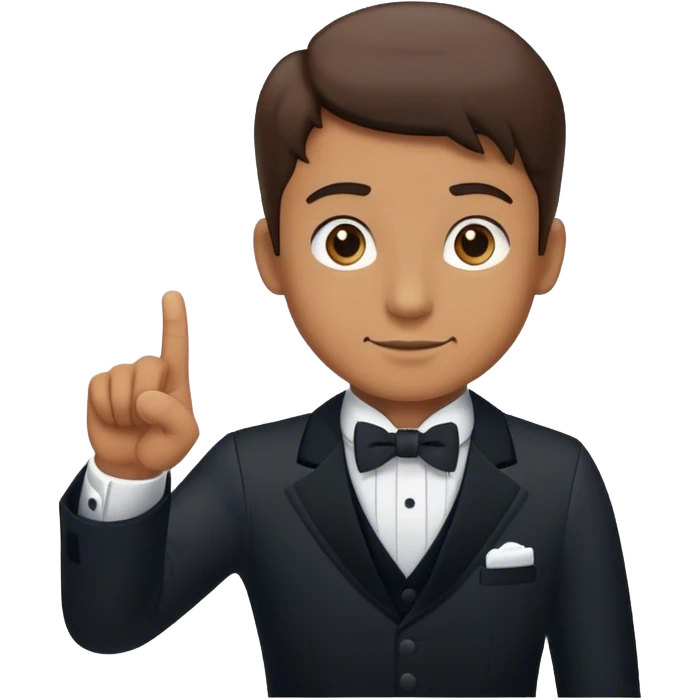 Butler, Front Pose, no body only face, pointing to the right emoji