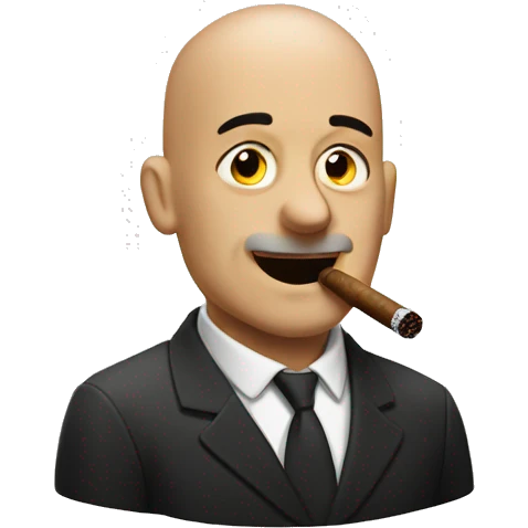 bald man smoking cigar emoji