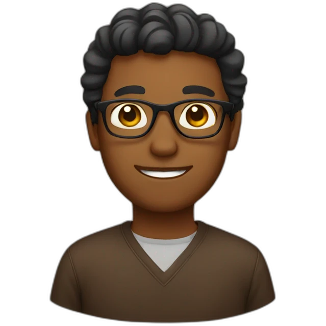 Brown guy with glasses emoji