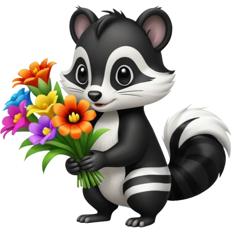 Skunk blowing glads emoji