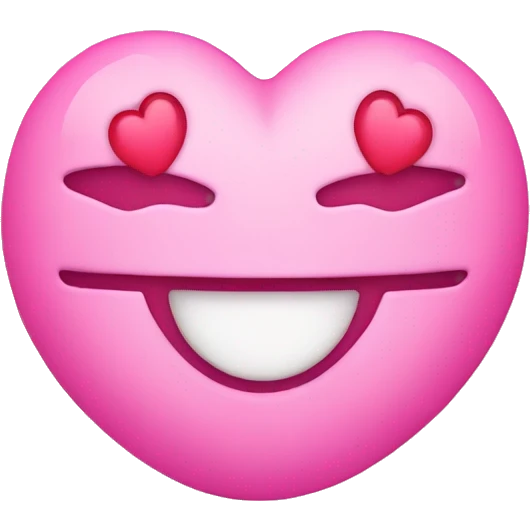 smiley face in love pink light  emoji
