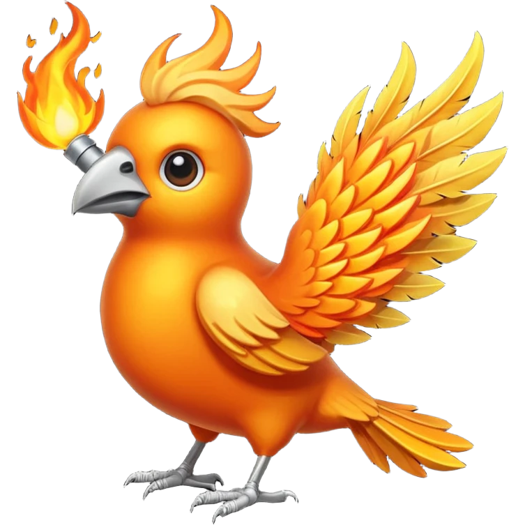 A bird WITH A FLAME THROWER emoji